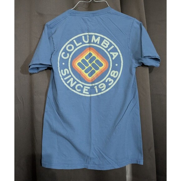 Columbia Sportswear Men's Light Blue T-Shirt Graphic Print Short Sleeve Size S - Picture 1 of 7